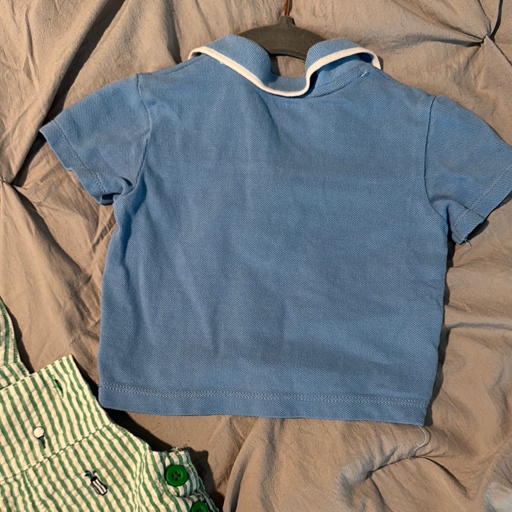 Green and Blue Striped Overalls for Playful Days - Picture 4 of 4